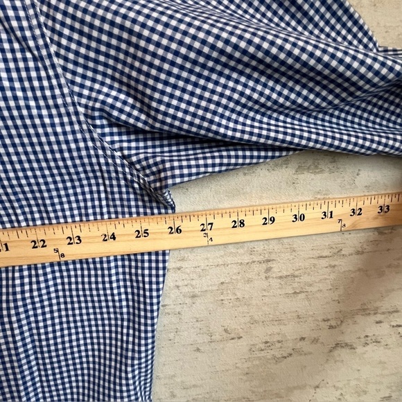 Chaps Ralph Lauren Blue Gingham Crest Button Up Shirt Sz XL Dress or Casual - Picture 13 of 15